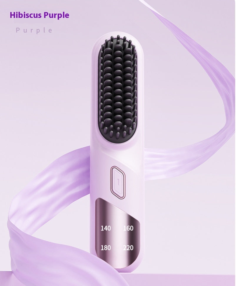 Brosse de lisseur sans fil de cheveux secs humides avec des ions négatifs de chauffage rapide pour les cheveux bouclés duveteux pour électrique