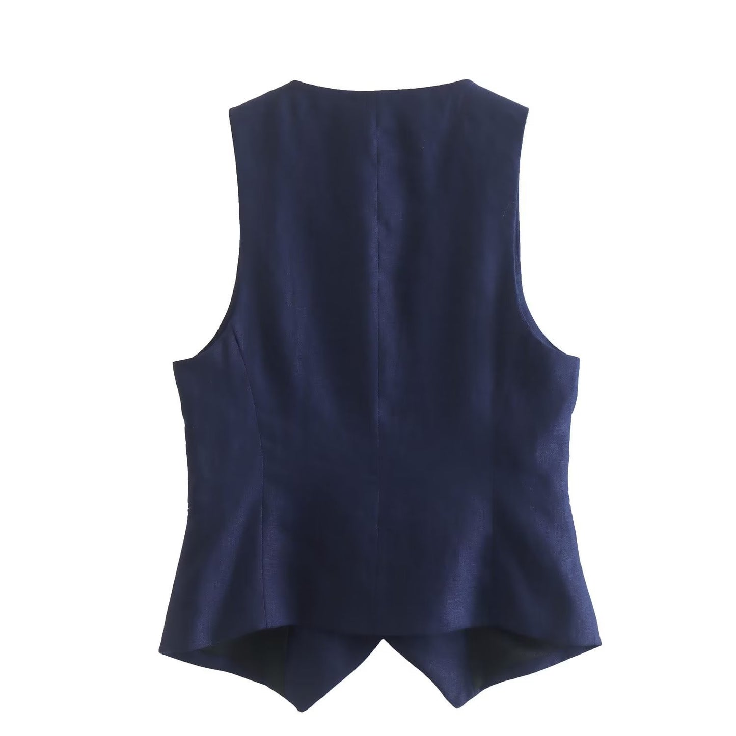 V Neck Sleeveless Buttoned Vest