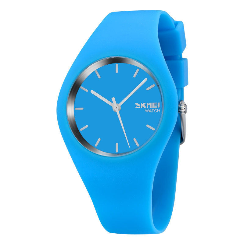 Fashion Simple Jelly Color Couple Waterproof Watch