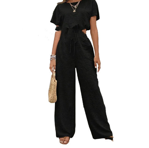 Top Baggy Straight Trousers Two-piece Set