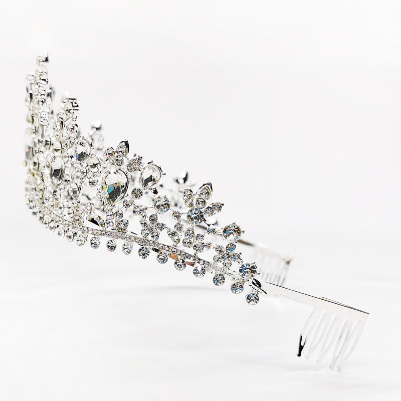 Corona di strass Tiara nuziale da sposa Grande corona Tiara nuziale Corona