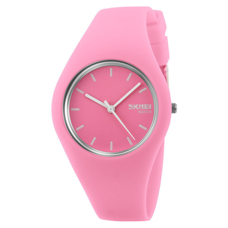 Fashion Simple Jelly Color Couple Waterproof Watch