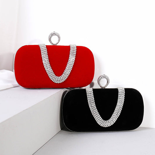 Diamond Evening Bag Velvet Clutch Bridal Dress Bag Ladies Evening Bag