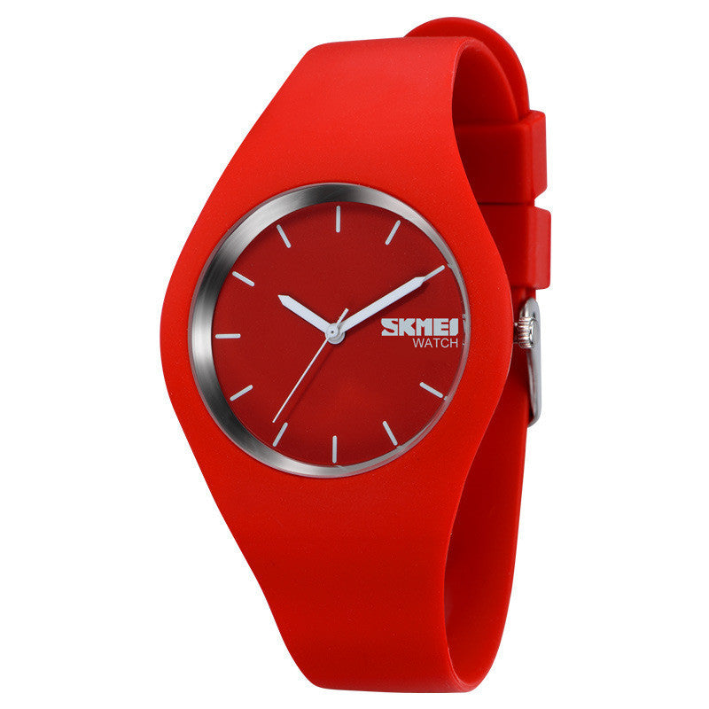 Fashion Simple Jelly Color Couple Waterproof Watch