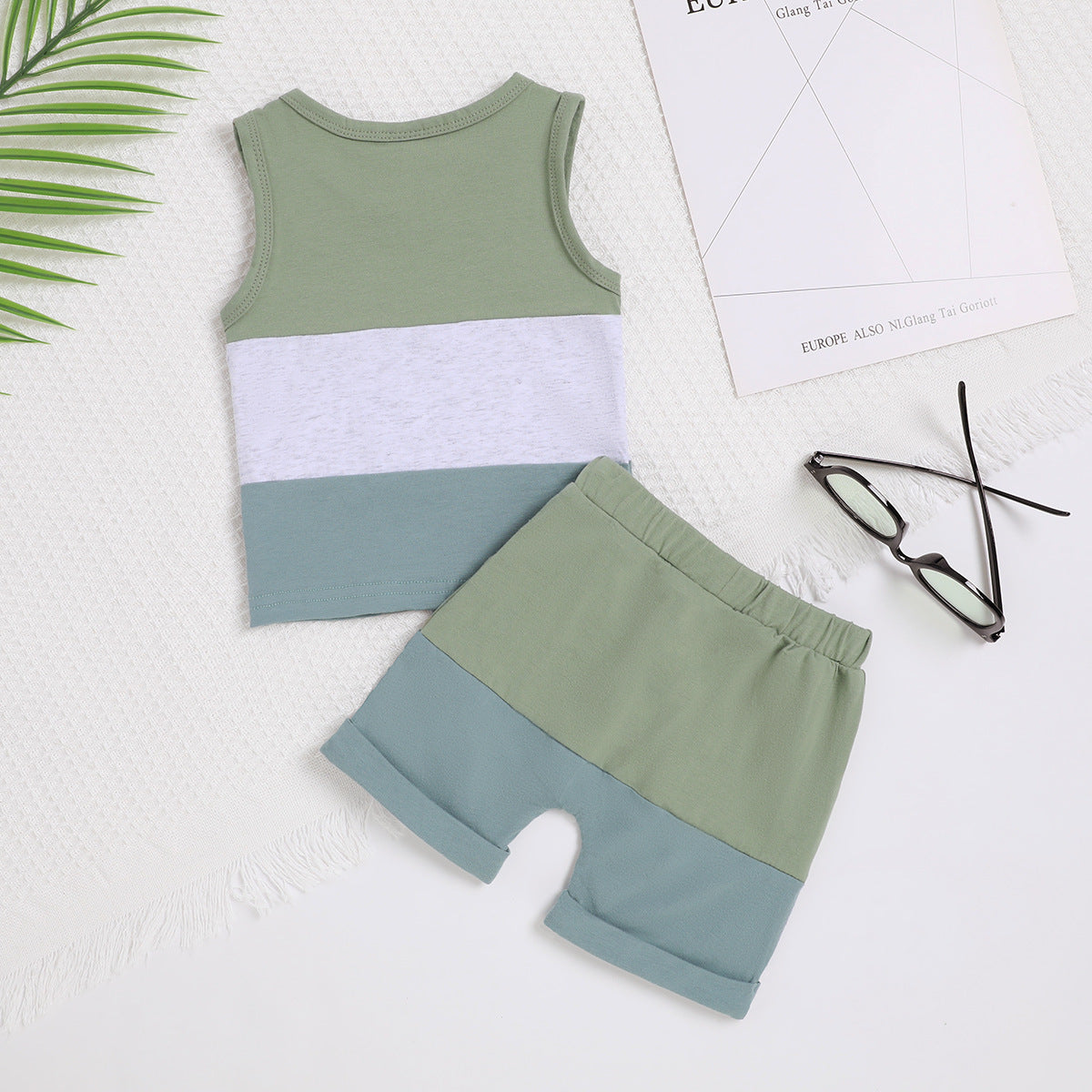 Boys' Summer Sleeveless Vest Shorts Fashion Suit