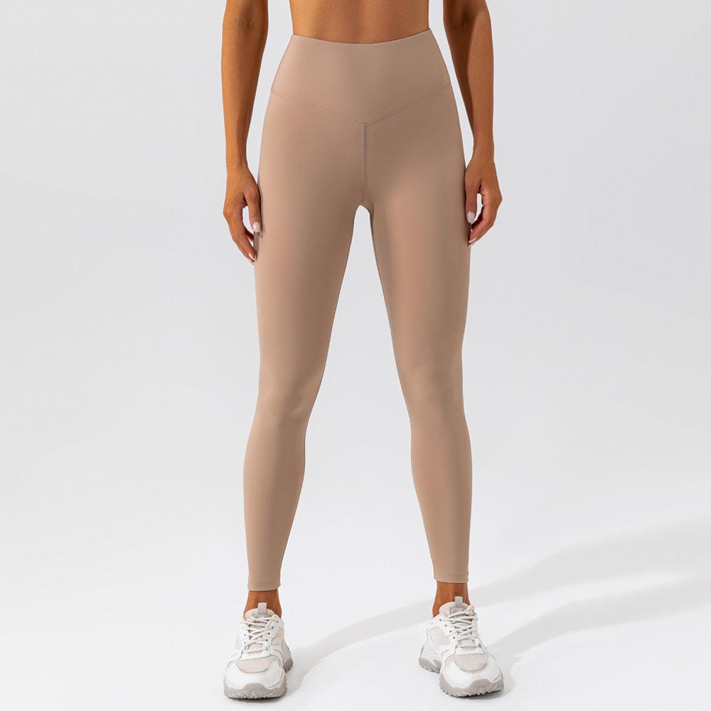 Running Sports Top da donna, asciugatura rapida, colore nudo, a maniche corte, maglietta fitness