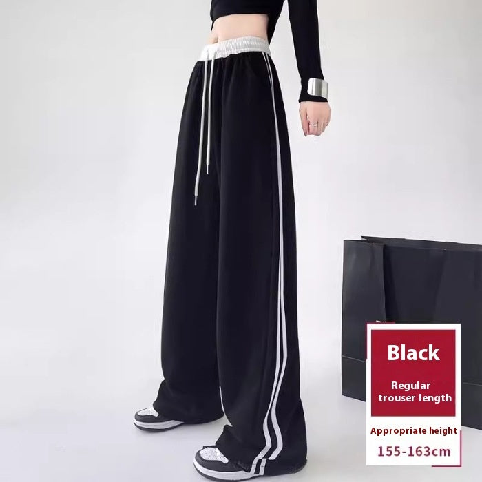 Black Sweatpants Women's Spring And Autumn High Waist