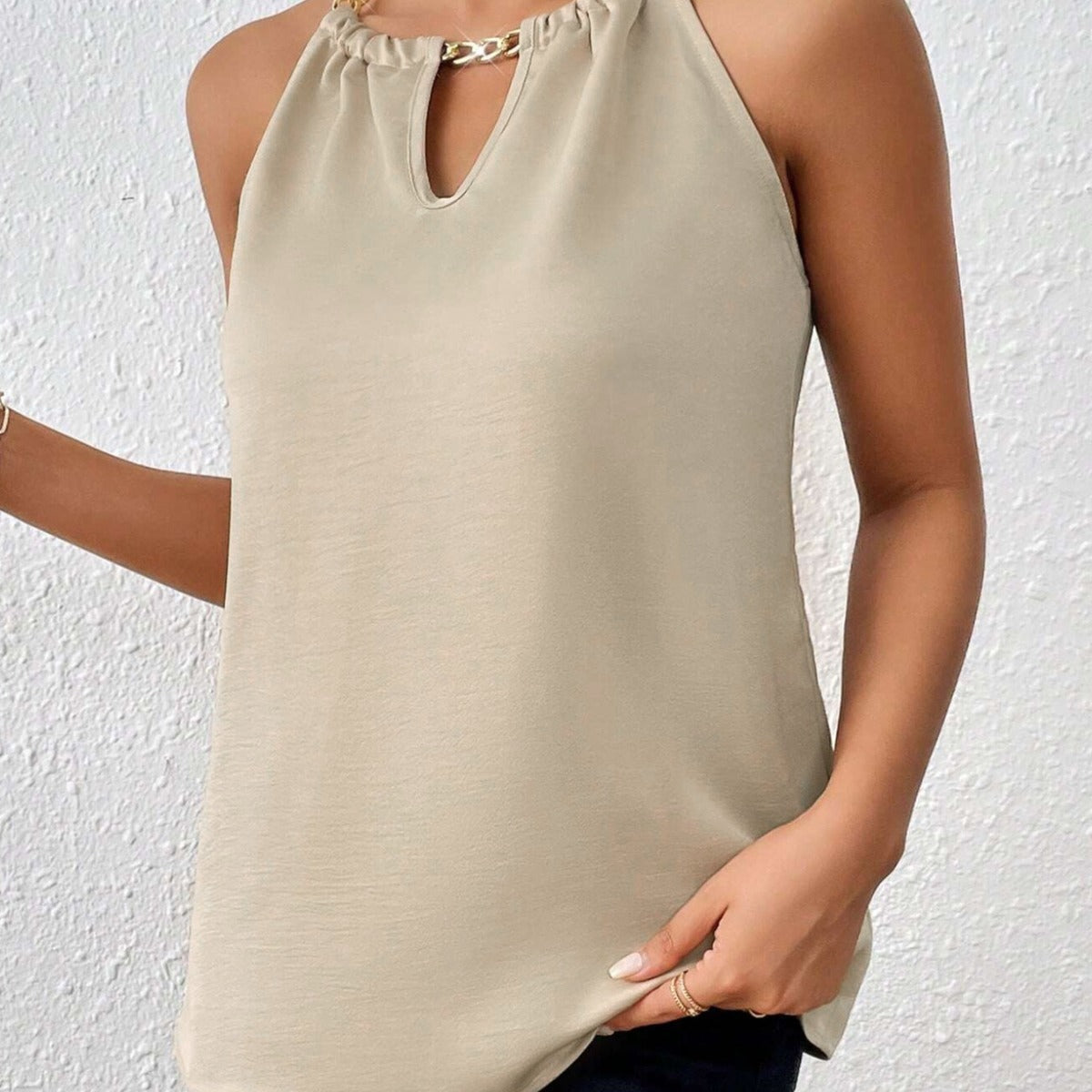 Temperament Commuter Sleeveless Vest Off-the-shoulder