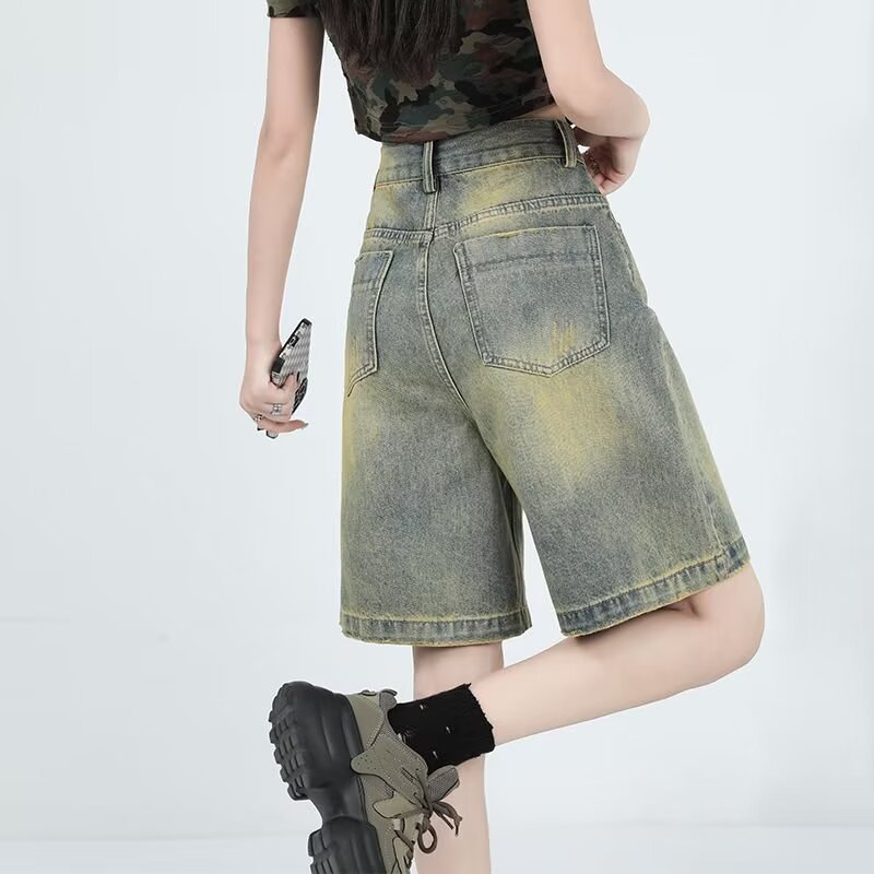 Women's Fashion Casual Retro Washed Denim Shorts