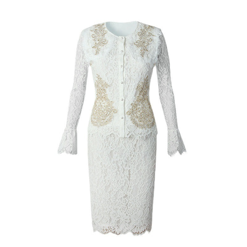 Minority Fashion Socialite White Lace Suit Female