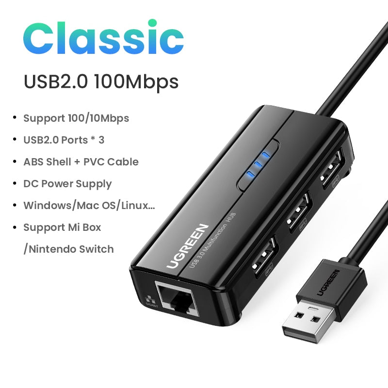 Hub USB-C Ethernet semplici 3.0 