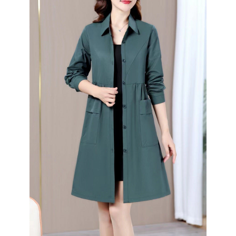 Solid Color Trench Coat Youthful-looking Fashionable Stylish All-matching Jacket