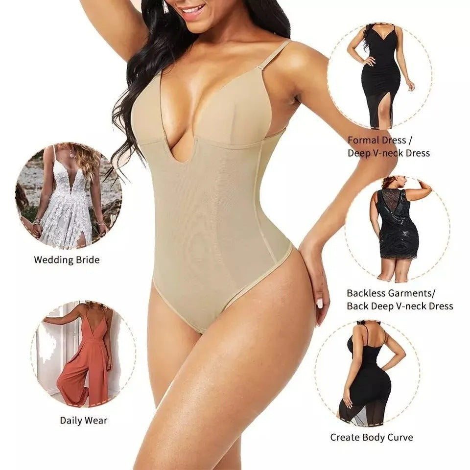 Cross-border Hip Clothes Tight Backless Belly Contraction Waist Body Shaping Corset One-piece T-back Slimming