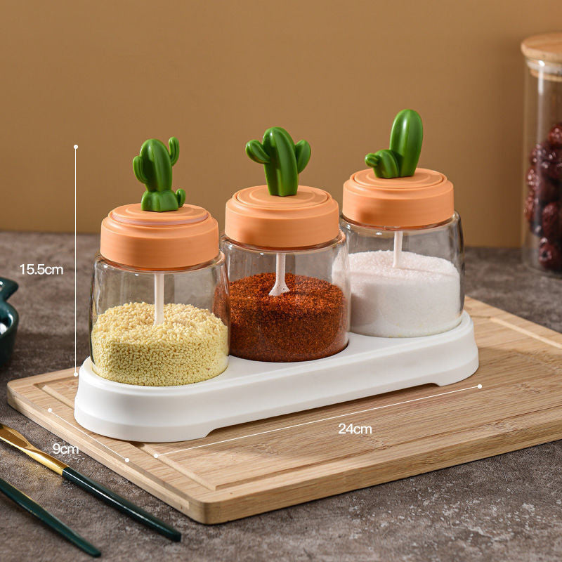 Cactus Kitchen Seasoning Jar Salt Shaker