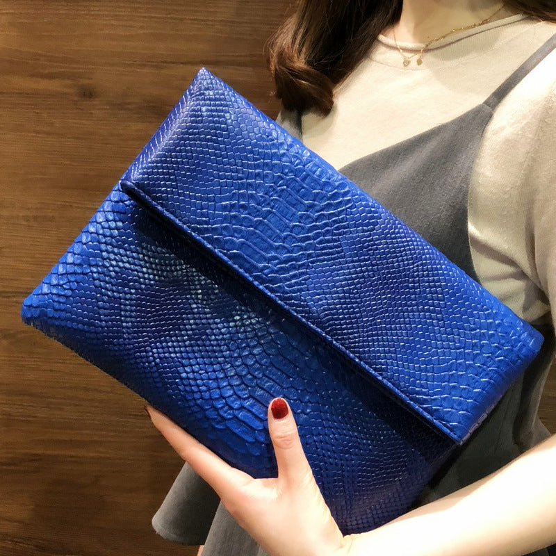 Female Snake Print Clutch All-match Large Capacity