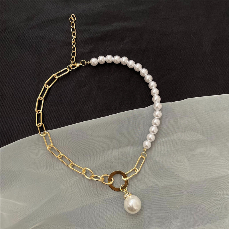 Light Luxury Niche Ins Simple Baroque Pearl Necklace Female Wild Temperament Retro