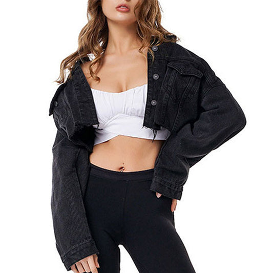 Women's black denim jacket