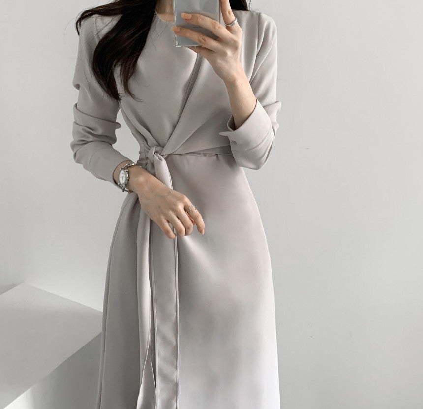 Autumn and Winter Retro Temperament Bag Hip Long Skirt