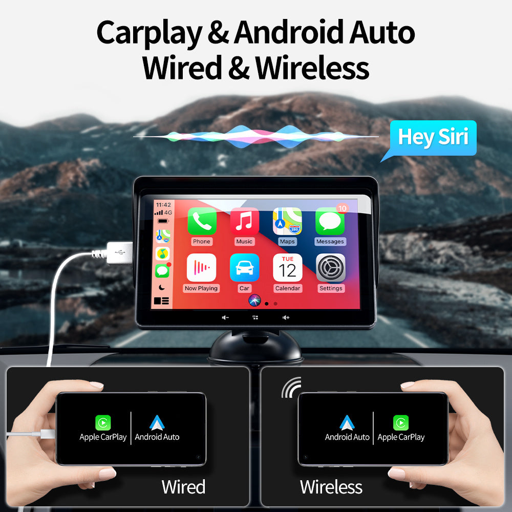 7 Auto Wireless Carplay Display Zigaretten anzünder schnitts telle saugnapf universel