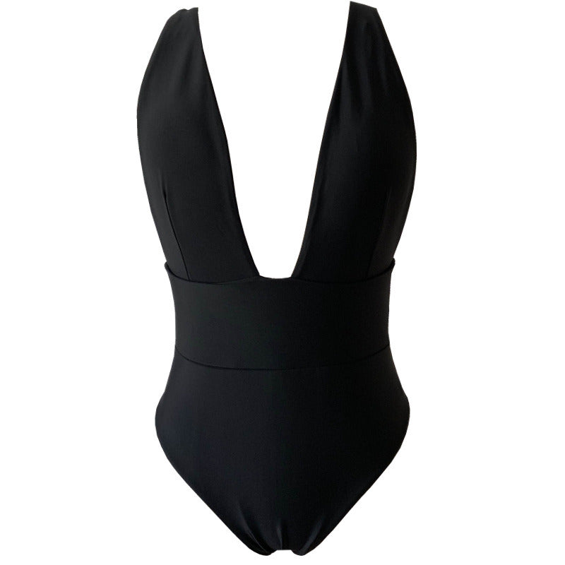 Deep V Breast One-Piece Swimsuit