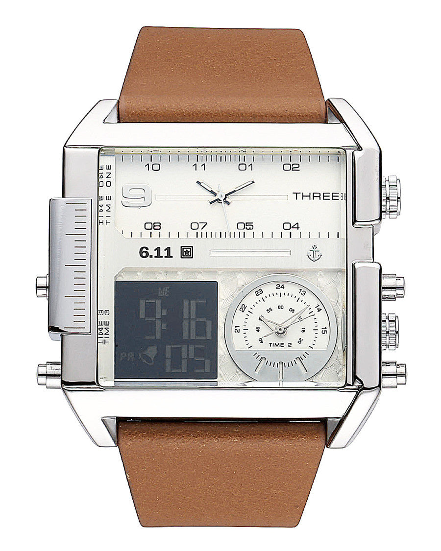 611 Date 8145 Compte à rebours Backproof Bream Luming Double Double Display Watch électronique