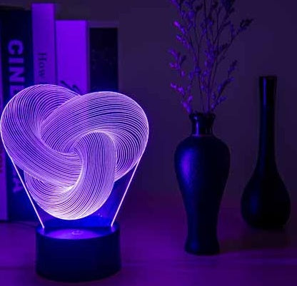 Twist Abstract LED 3D Nachtlicht Touch Bunte Acryl 3D -Tischlampe Dekoration Leuchte Baby Schlafstimmungslampe Bestes Geschenk