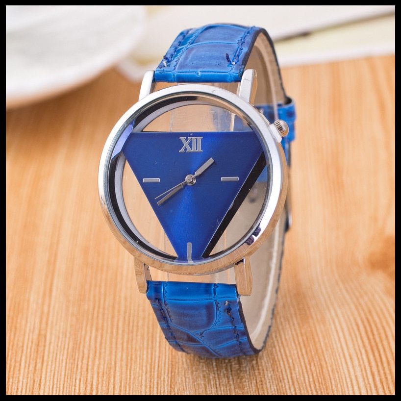 Triangle watch personality stylish double-sided hollow quartz watch