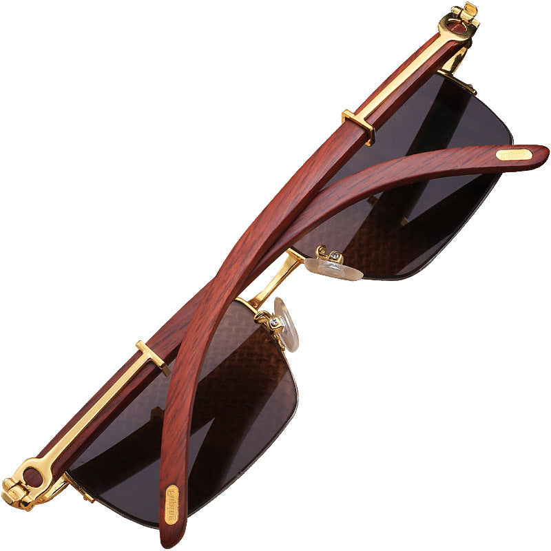 Crystal wood leg sunglasses