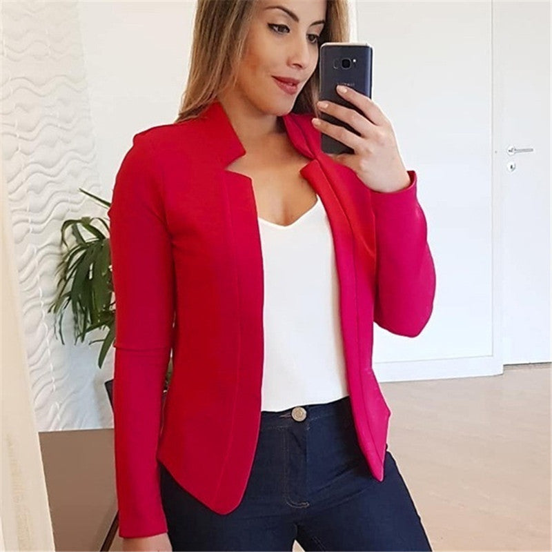 Solid color casual professional blazer