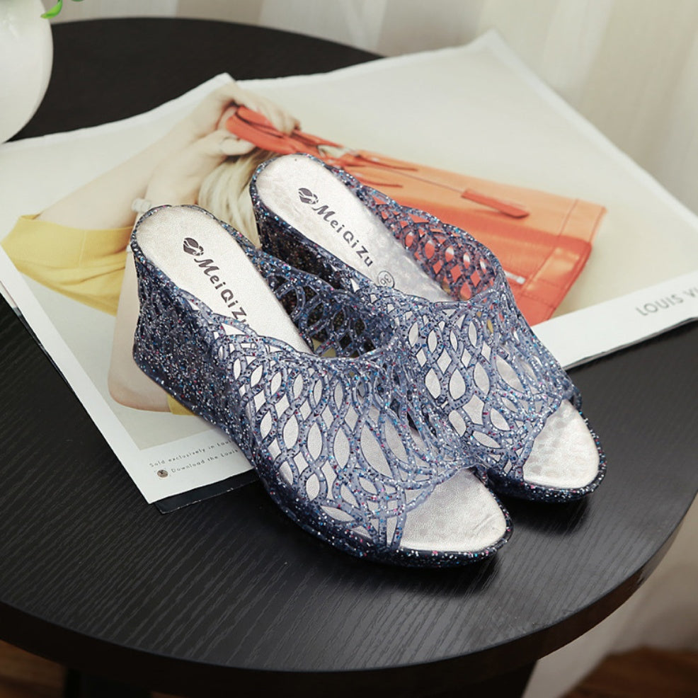 Slippers Bling Wedges Woman Casual Shoes Fashion