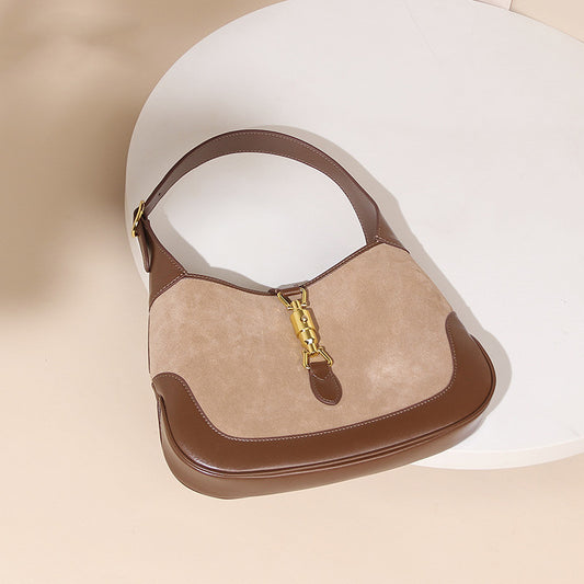 Saddle Retro Contrast Color Underarm Bag