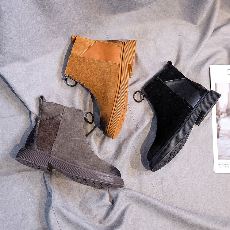 Female front zipper Martin boots