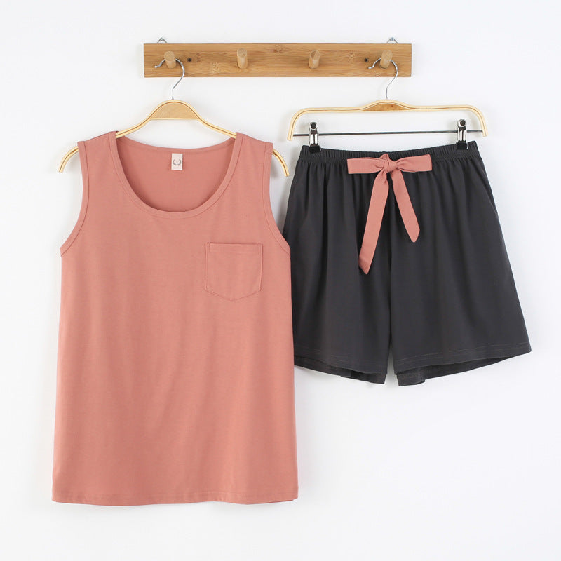 Fashion Casual Cotton Vest Sleeveless Shorts Pajamas