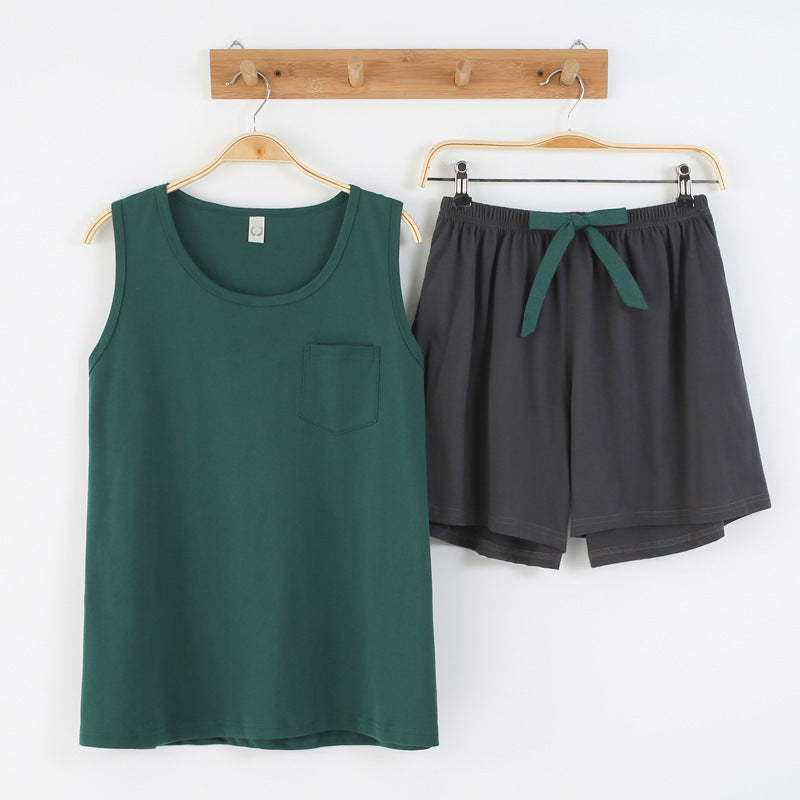 Fashion Casual Cotton Vest Sleeveless Shorts Pajamas