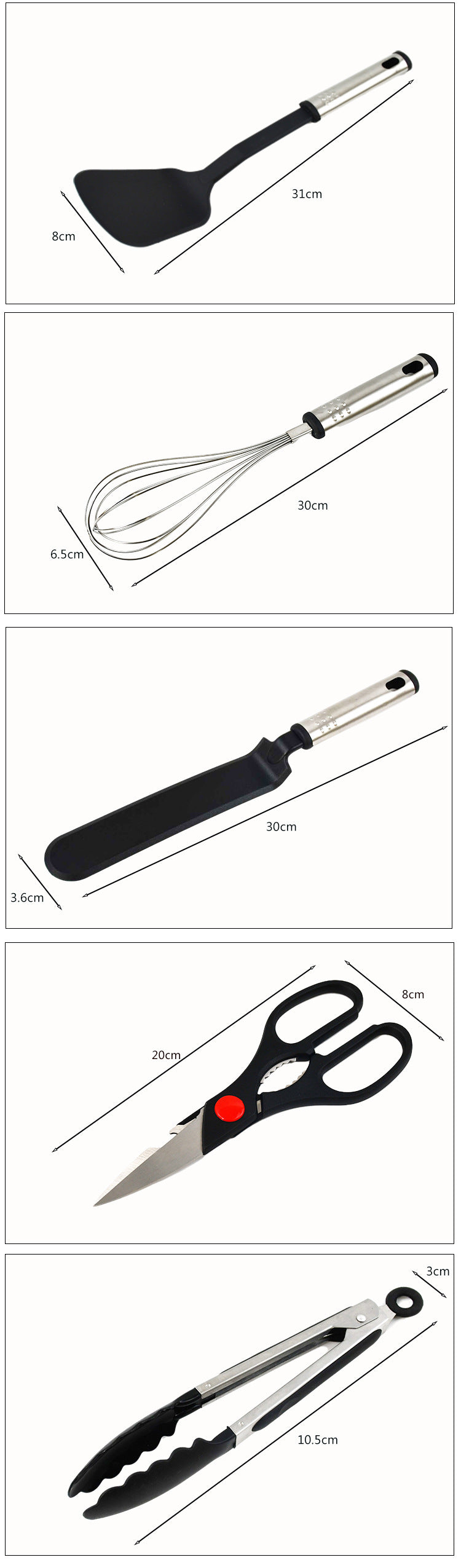 Spatule antiadhésive et ustensiles de cuisine en nylon à cuillère