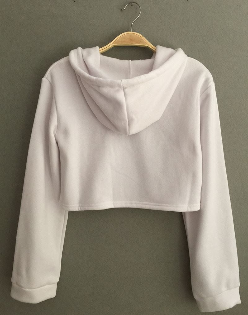 Women Winter Fleece Flawless Crop Top Sweatshirt