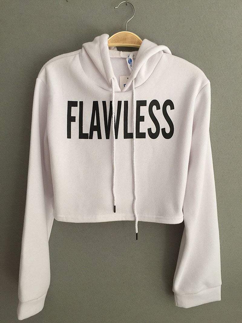 Women Winter Fleece Flawless Crop Top Sweatshirt