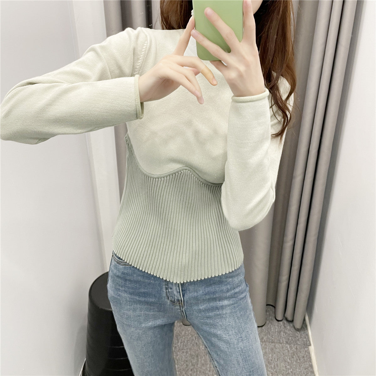 Round Neck Women's Inner Base Sweater Women Foreign Style