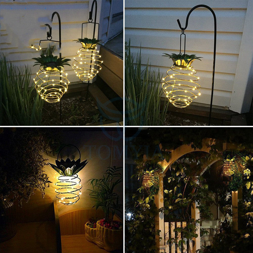 Jardin imperméable extérieur ananas des lumières solaires du chemin des lumières de fée suspendues de fée solaire LED chaude fée décor