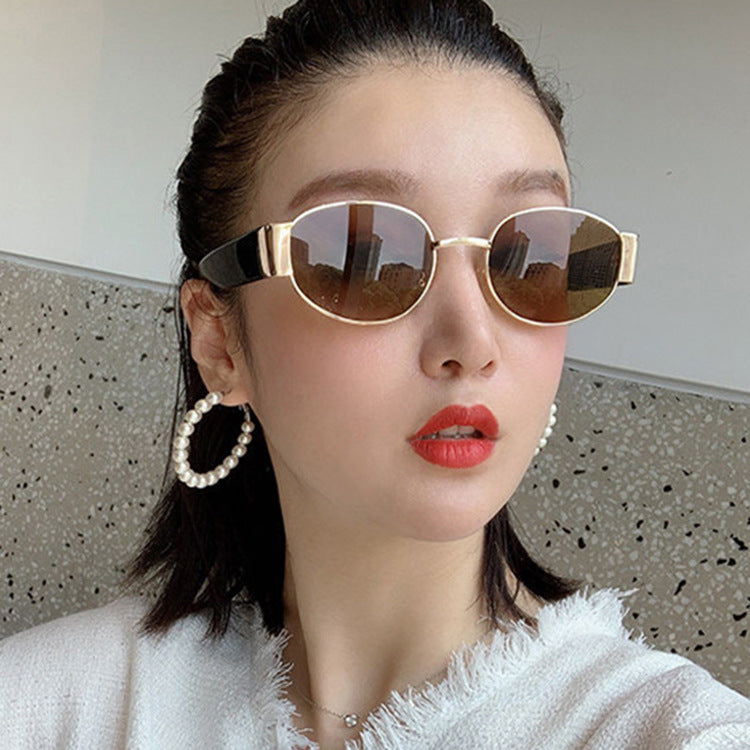 European And American Oval Sunglasses Small Frame Hip Hop Sunglasses