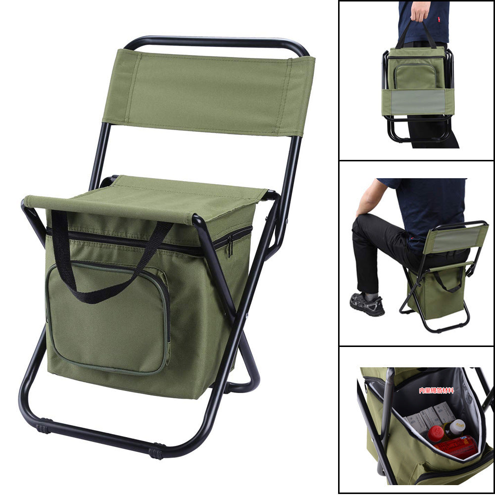 Folding Fishing Chair Backpack Insulation with Cooler Bag Portable Folding Beach Chair Seat Camping Chairs Folding Stool Chair