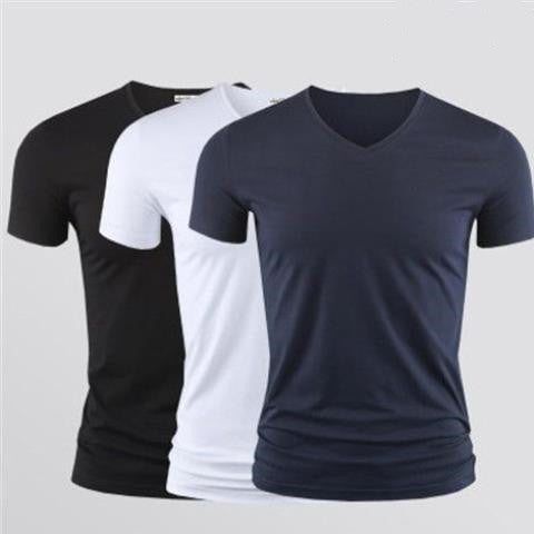 Solid Color Round Neck Slim Half Sleeve t-Shirt