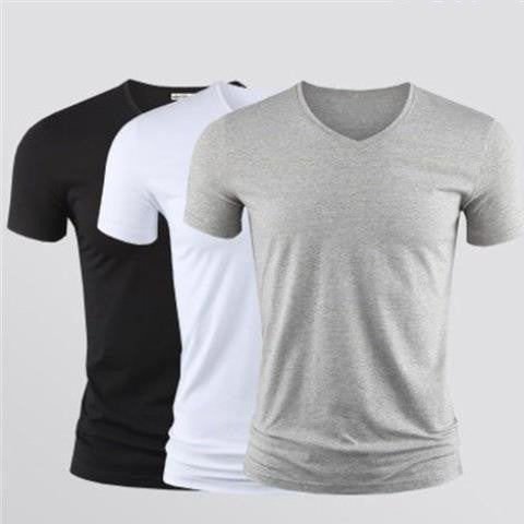 Solid Color Round Neck Slim Half Sleeve t-Shirt