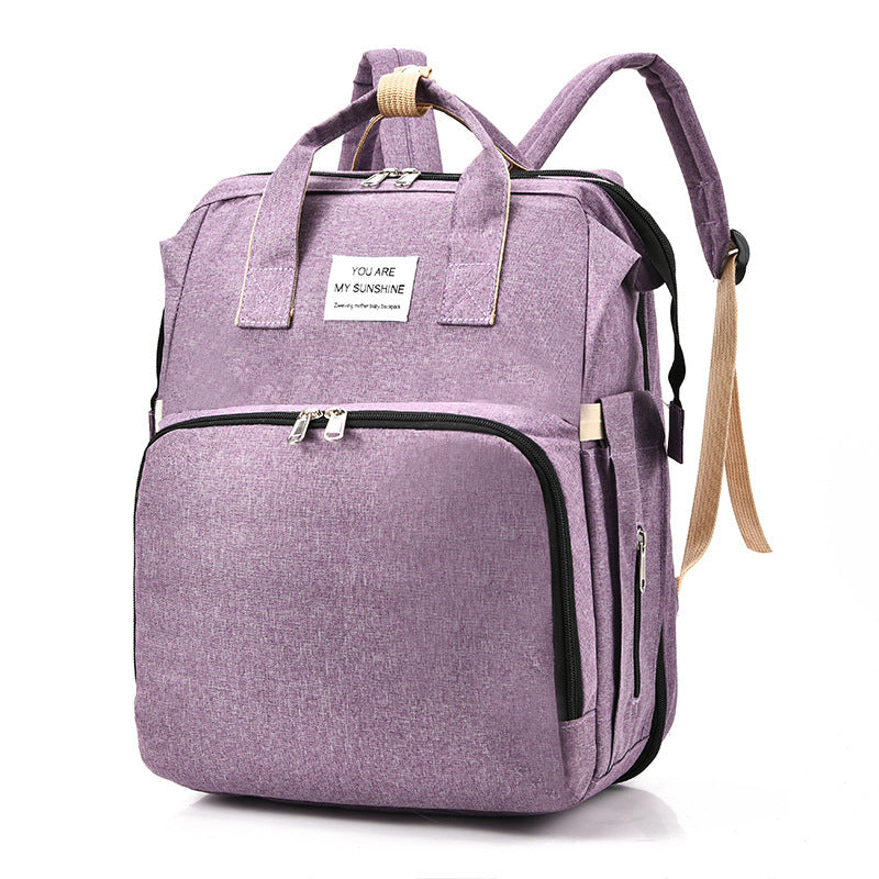 Neue faltbare schlafbare Mama -Tasche Multifunktionaler Mutter und Babybeutel Mom Bag Milchflaschen -Rucksackwindel Rucksack