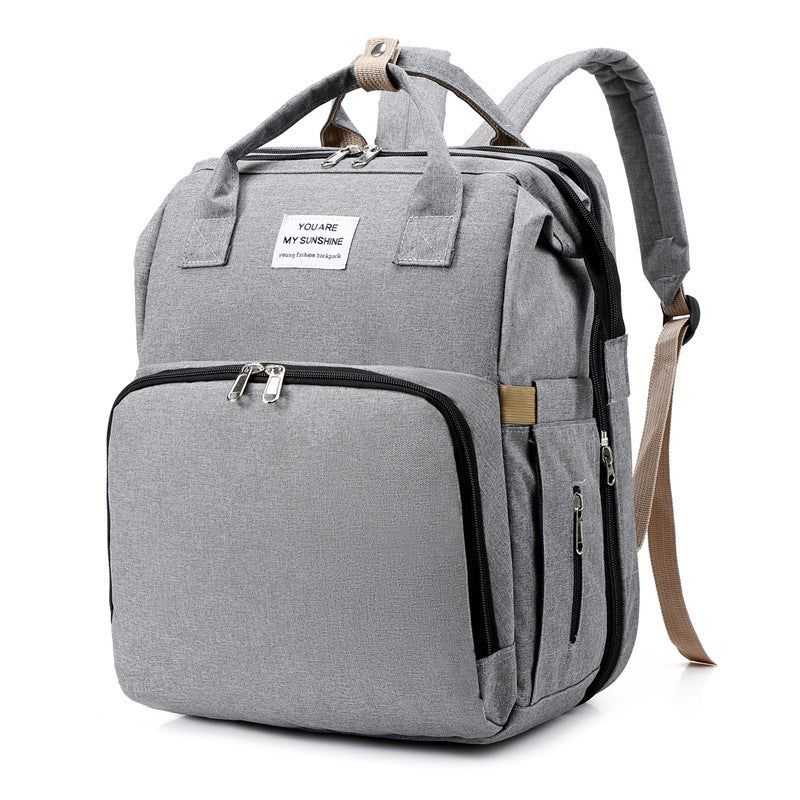 Neue faltbare schlafbare Mama -Tasche Multifunktionaler Mutter und Babybeutel Mom Bag Milchflaschen -Rucksackwindel Rucksack