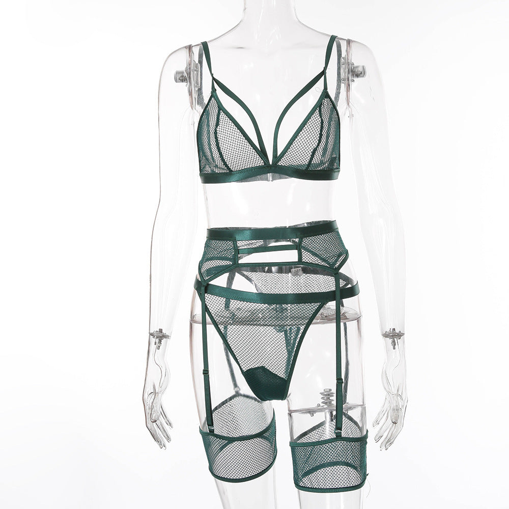 Sexy see-Through Mesh Sexy Body Shaping Underwear Two-piece Set