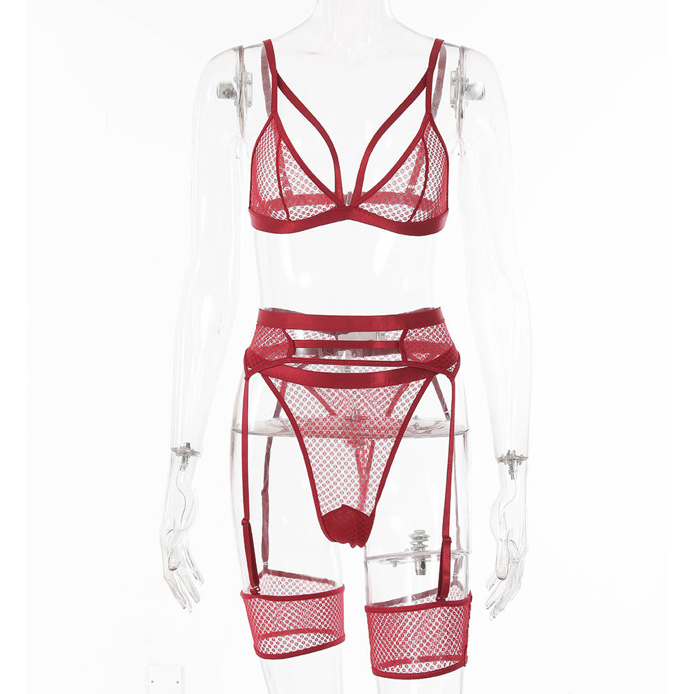 Sexy see-Through Mesh Sexy Body Shaping Underwear Two-piece Set