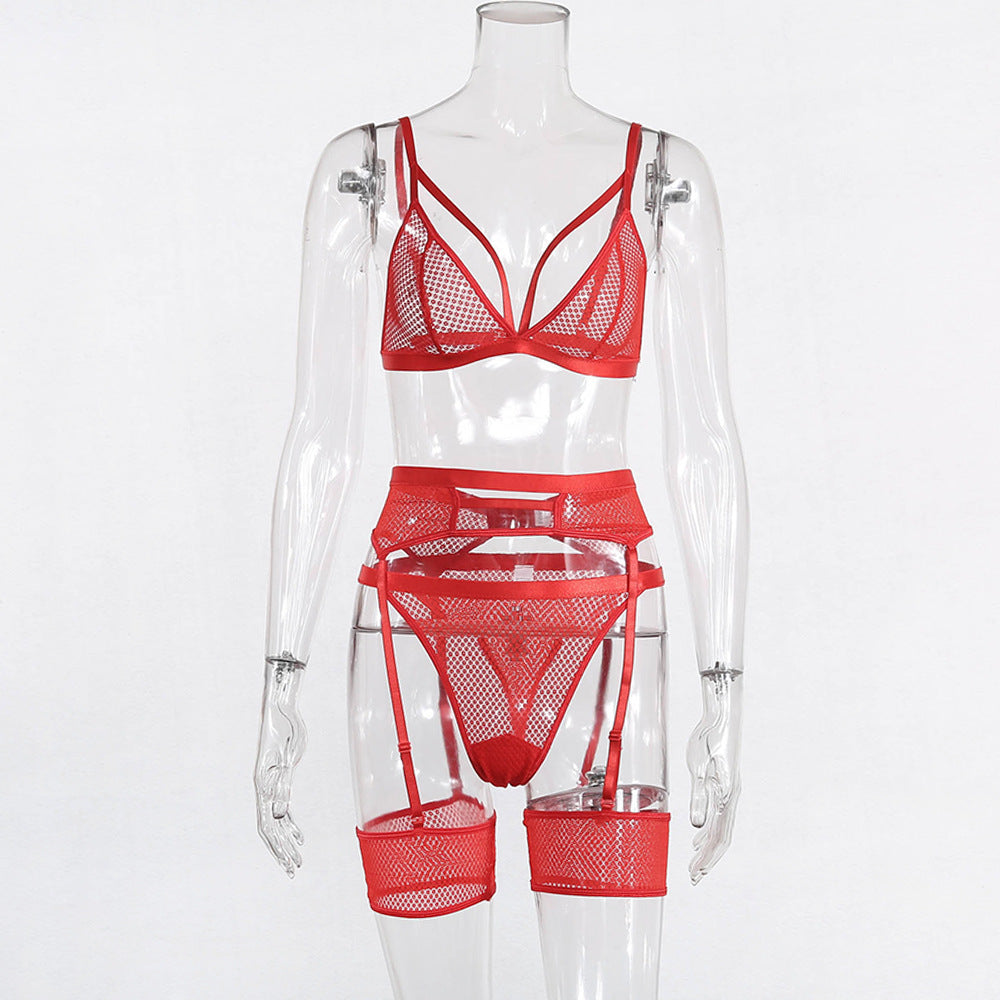 Sexy see-Through Mesh Sexy Body Shaping Underwear Two-piece Set