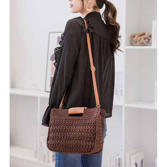 New One-shoulder portable Diagonal Autumn And Winter Woven Bag