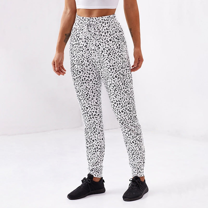 European And American Leopard Print Slim Pants Women